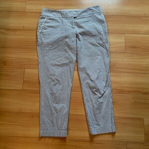 The Limited Stripe Seersucker Ankle Pant Cassidy fit  cropped light blue gray 12
